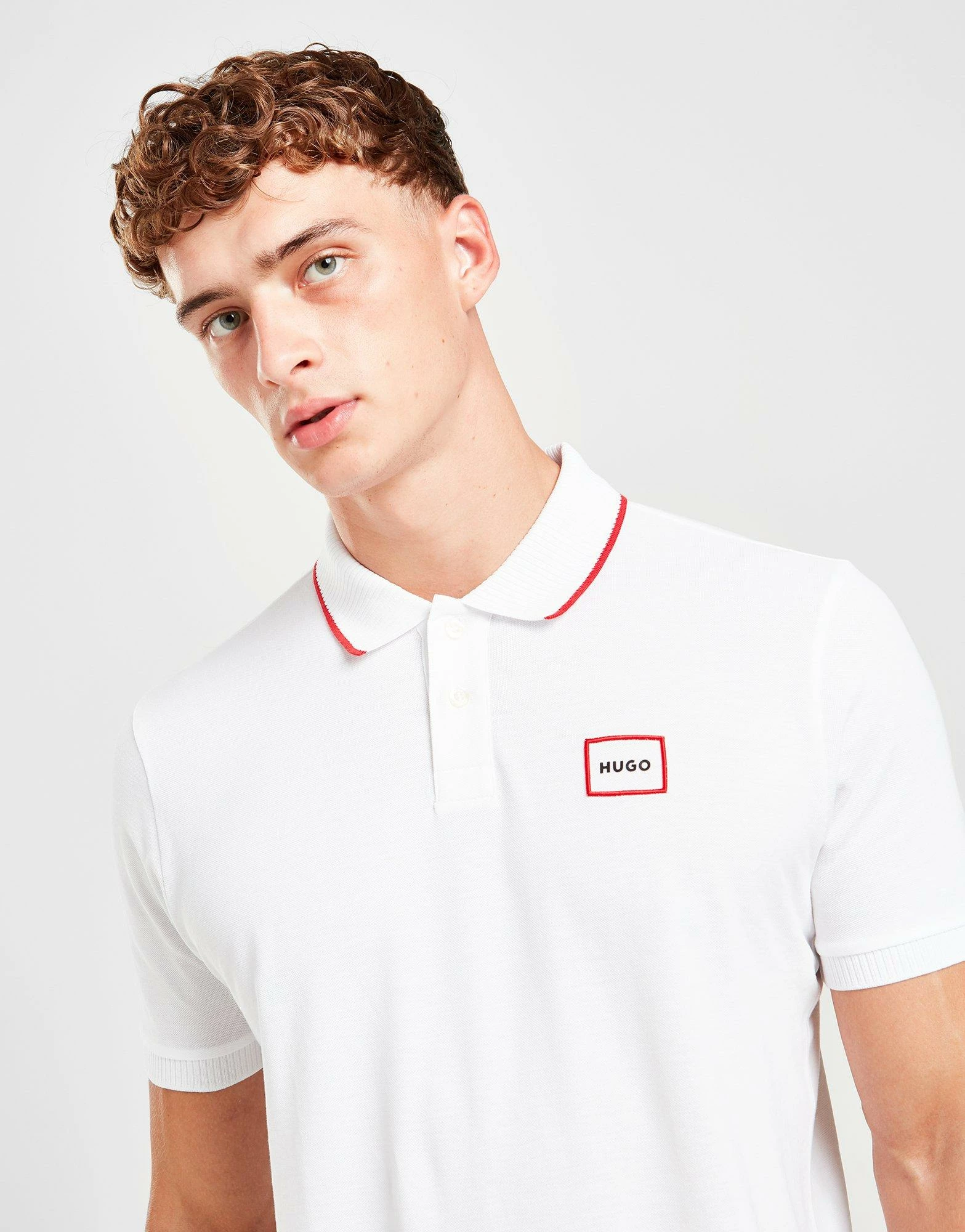 HUGO Demlock Embroidered Polo Shirt Hvid 4 HUGO Demlock Embroidered Polo Shirt Hvid - Billede 2