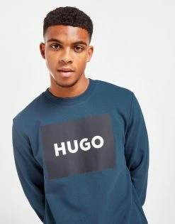 HUGO Durgagol Large Logo Square Sweatshirt Blå -Herretoj Salg jd 572942 d