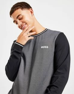 BOSS Pique Tipped Sweatshirt Sort -Herretoj Salg jd 573043 c