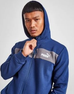 Puma Panel Full Zip Tracksuit Blå -Herretoj Salg jd 573559 f