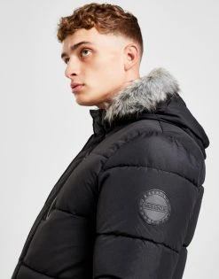 McKenzie Voyage Short Parka Jacket Sort -Herretoj Salg jd 574453 d