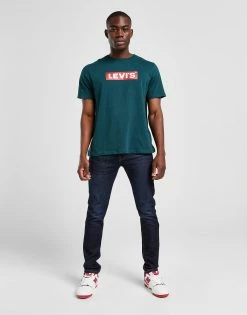 Levi's Box Tab T-Shirt Herre Grøn -Herretoj Salg jd 575140 d