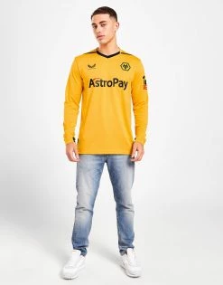Castore Wolverhampton Wanderers 2022/23 LS Home Shirt Gul -Herretoj Salg jd 576409 e