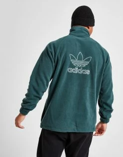 Adidas Originals Teddy Fleece Half Zip Sweatshirt Grøn -Herretoj Salg jd 579097 c