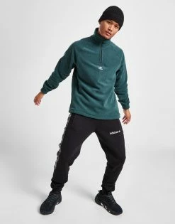 Adidas Originals Teddy Fleece Half Zip Sweatshirt Grøn -Herretoj Salg jd 579097 e