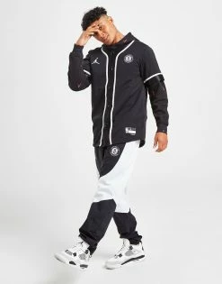 Jordan NBA Brooklyn Nets Baseball Top Sort -Herretoj Salg jd 592348 c