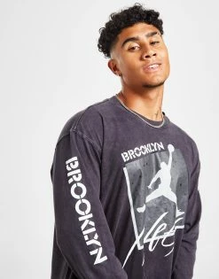 Nike NBA Brooklyn Nets Max90 Long Sleeve T-Shirt Sort -Herretoj Salg jd 592350 b