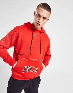 Jordan NBA Chicago Bulls Fleece Pullover Hoodie Rød