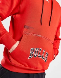 Jordan NBA Chicago Bulls Fleece Pullover Hoodie Rød -Herretoj Salg jd 592425 c