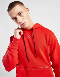 Jordan NBA Chicago Bulls Fleece Pullover Hoodie Rød -Herretoj Salg jd 592425 d