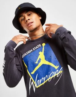 Jordan NBA Golden State Warriors Long Sleeve T-Shirt Sort -Herretoj Salg jd 592445 d