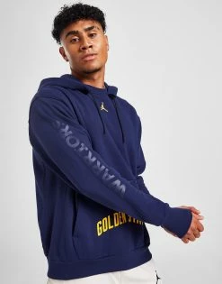 Jordan NBA Golden State Warriors Fleece Pullover Hoodie Blå
