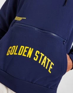 Jordan NBA Golden State Warriors Fleece Pullover Hoodie Blå -Herretoj Salg jd 592448 e