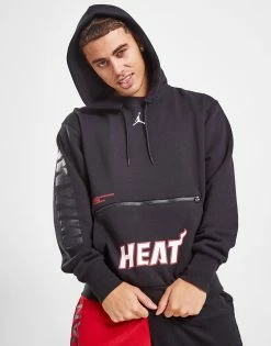 Jordan NBA Miami Heat Fleece Pullover Hoodie Sort -Herretoj Salg jd 592527 b