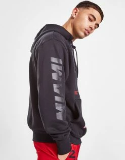 Jordan NBA Miami Heat Fleece Pullover Hoodie Sort -Herretoj Salg jd 592527 e