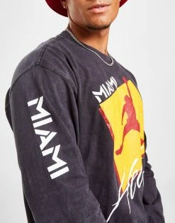 Jordan NBA Miami Heat Max90 Long Sleeve T-Shirt Sort -Herretoj Salg jd 592533 g