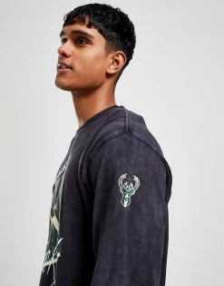 Jordan NBA Milwaukee Bucks Max90 Long Sleeve T-Shirt Sort -Herretoj Salg jd 592543 e