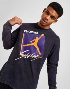 Jordan NBA Phoenix Suns Max 90 Long Sleeve T-Shirt Sort -Herretoj Salg jd 592642 d