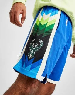 Nike NBA Milwaukee Bucks City Edition Swingman Shorts Blå -Herretoj Salg jd 592795 d