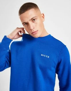 Nicce Chest Logo Sweatshirt Herre Blå -Herretoj Salg jd 593498 c