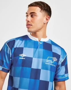 Score Draw Derby County FC '88 Retro Away Shirt Blå