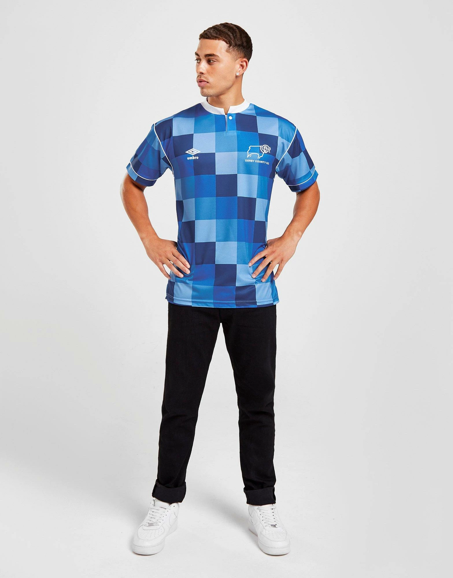 Score Draw Derby County FC '88 Retro Away Shirt Blå 6 Score Draw Derby County FC '88 Retro Away Shirt Blå - Billede 4