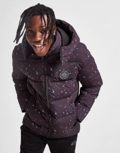 Supply & Demand Paint Splat Puffer Jacket Sort -Herretoj Salg jd 594412 f