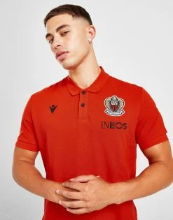 Macron OGC Nice Short Sleeve Polo Shirt Rød -Herretoj Salg jd 594953 b