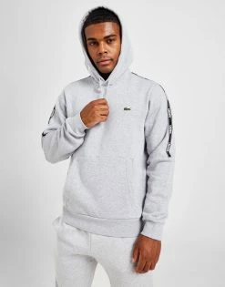 Lacoste Tape Overhead Hoodie Grå
