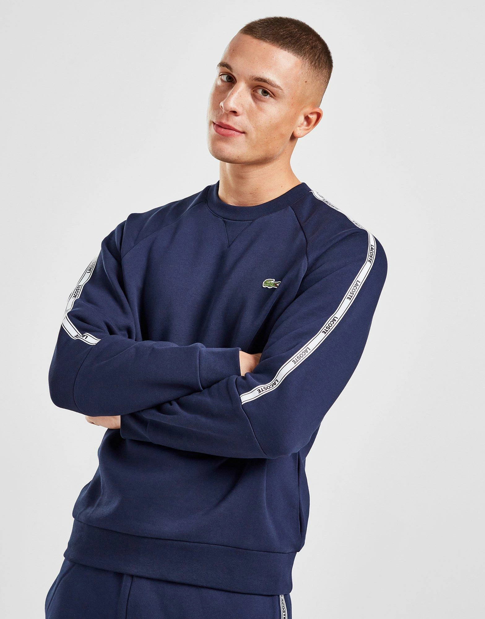 Lacoste Tape Crew Sweatshirt Blå 5 Lacoste Tape Crew Sweatshirt Blå - Billede 3