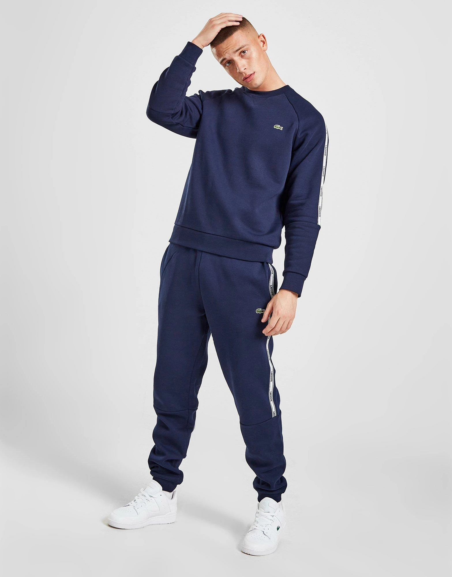 Lacoste Tape Crew Sweatshirt Blå 7 Lacoste Tape Crew Sweatshirt Blå - Billede 5