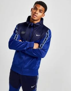 Nike Repeat Poly Full Zip Hoodie Blå -Herretoj Salg jd 597178 c