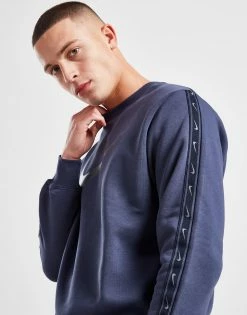 Nike Tape Crew Sweatshirt Blå -Herretoj Salg jd 597194 d