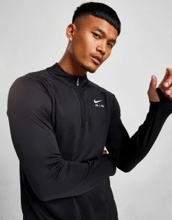 Nike Air Polyknit 1/2 Zip Top Sort -Herretoj Salg jd 597207 c