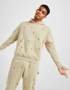 Jordan Holiday All Over Print Pullover Hoodie Beige -Herretoj Salg jd 597915 d