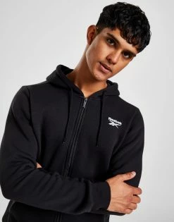 Reebok Core Vector Full Zip Hoodie Sort -Herretoj Salg jd 598255 c