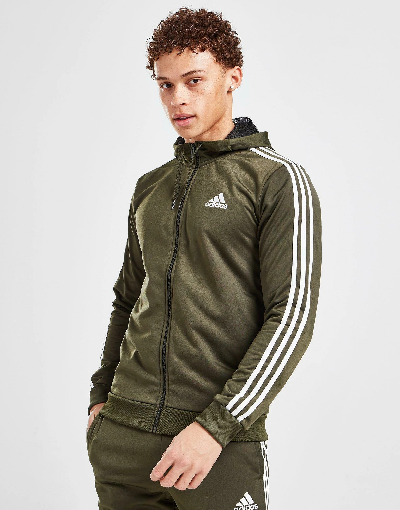 Adidas Badge Of Sport 3-stripes Hoodie Grøn 4 Adidas Badge Of Sport 3-stripes Hoodie Grøn - Billede 2