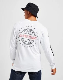 Vans Worldwide Long Sleeve T-shirt Hvid -Herretoj Salg jd 603158 c