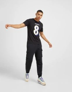 Official Team NFL Baltimore Ravens Jackson #8 Logo T-Shirt Sort -Herretoj Salg jd 603475 d