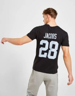 Official Team NFL Las Vegas Raiders Jacobs #28 T-Shirt Sort -Herretoj Salg jd 603533 f