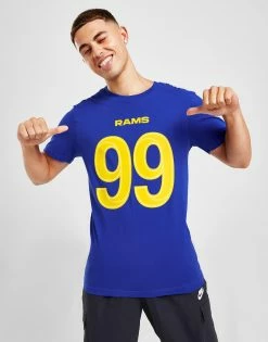 Official Team NFL Los Angeles Rams Donald #99 T-Shirt Blå -Herretoj Salg jd 603536 c