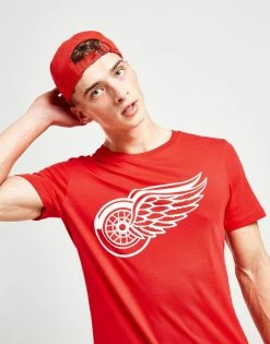 Official Team NHL Detroit Red Wings Short Sleeve T-Shirt Rød