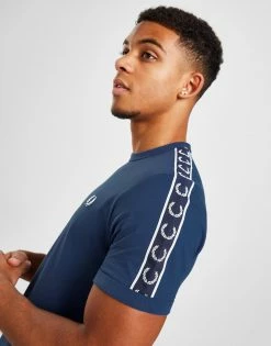 Fred Perry Taped Retro Ringer T-Shirt Herre Blå -Herretoj Salg jd 604580 d