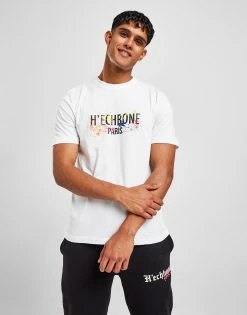 HECHBONE Splatter T-Shirt Hvid -Herretoj Salg jd 604655 c