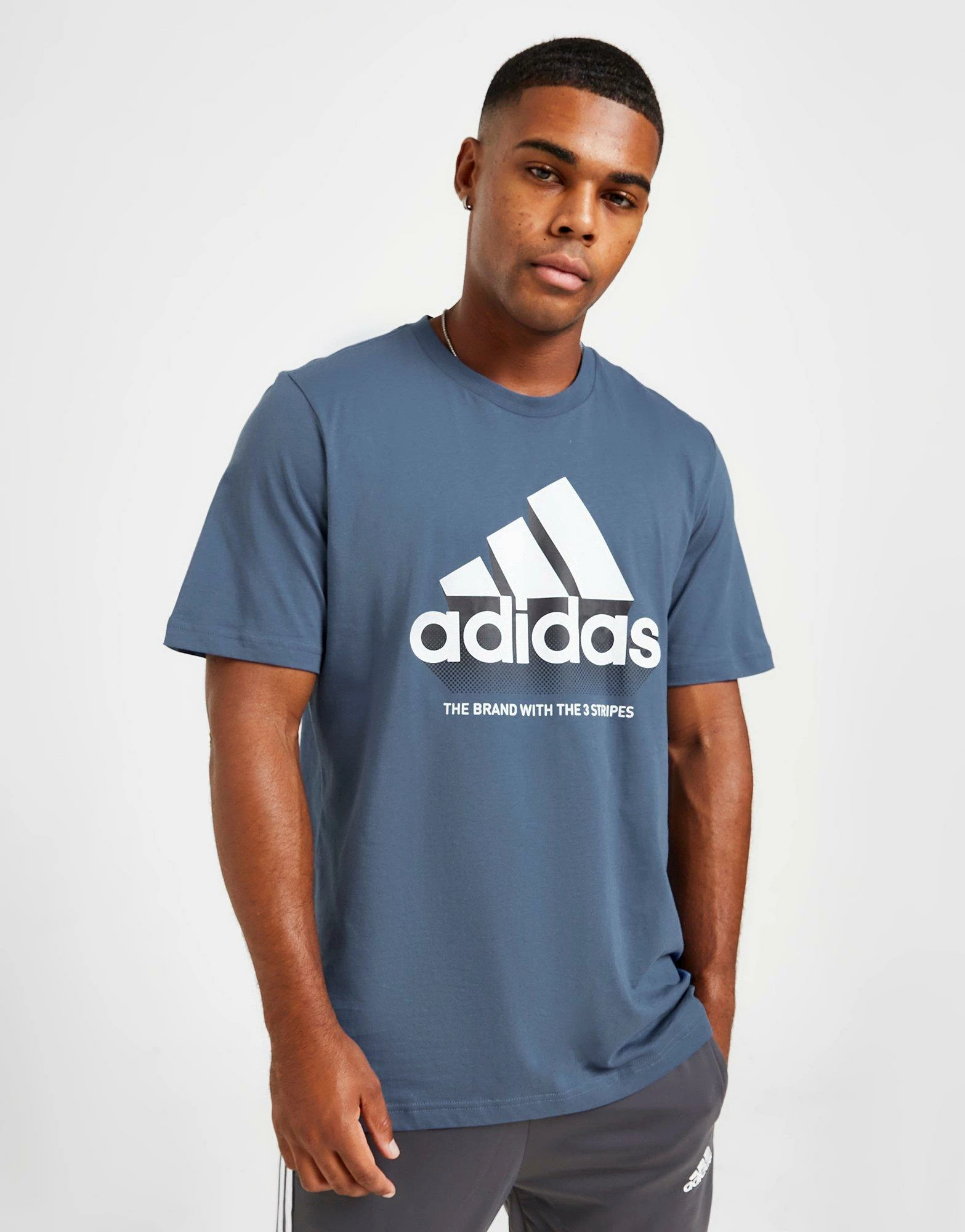 Adidas Badge Of Sport Shadow T-Shirt Herre Blå 6 Adidas Badge Of Sport Shadow T-Shirt Herre Blå - Billede 4