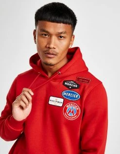 MERCIER Mono Badge Hoodie Rød -Herretoj Salg jd 611705 d