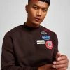 MERCIER Original Badge Crew Sweatshirt Brun -Herretoj Salg jd 611719 a