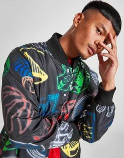 New Era NBA All Over Print Bomber Jacket Sort