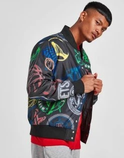 New Era NBA All Over Print Bomber Jacket Sort -Herretoj Salg jd 613688 d