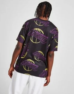 New Era NBA LA Lakers All Over Print Neon T-Shirt Sort -Herretoj Salg jd 613694 d